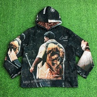 Sweat à capuche personnalisé en tapisserie pour homme, vêtements de rue tendance, style rappeur Kendrick Lamar Drake, sweat à capuche en jacquard tissé