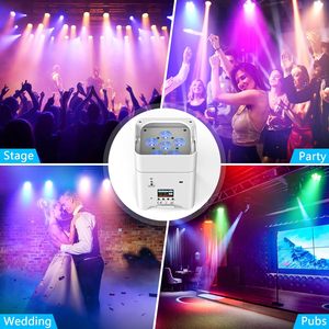 6x18 Wát bạc <span class=keywords><strong>led</strong></span> đám cưới không dây uplights Battery Operated rgbwa UV phát ra cơ thể nhôm DMX512 kiểm soát chùm đèn cho sân khấu - Product Image 6
