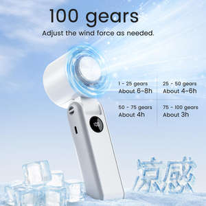Handheld Foldable Mini <b>Fan</b> <b>with</b> <b>Ice</b> Pack Rechargeable Portable Cooler 3000mAh Battery up to 6 Hours Outdoor Use - Product Image 4