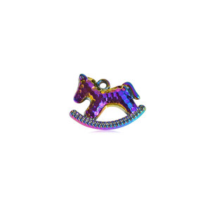 Dijes de caballo de aleación de zinc, colgante de animal multicolor para hacer joyas DIY, accesorio unisex, regalo - Product Image 5