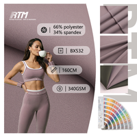 En stock – Tissu tricoté épais double face en polyester et élasthanne, finition opaque, haute élasticité, idéal pour soutien-gorge de yoga sans couture et leggings taille haute