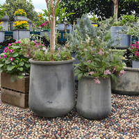 Pot Bunga Warna-warni Kustom Terlaris, Pot Tanam Taman Luar Ruangan, Tahan Lama, Ringan, Ramah Lingkungan, dari Serat Tanah Liat