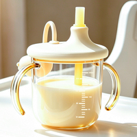Tasses mignonnes pour enfants, tasse à bec, tasse à boire, biberon d'apprentissage en silicone pour bébé, tasse à paille avec couvercle