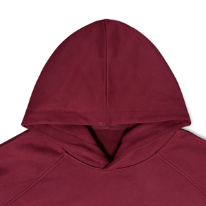 Custom Embossed Logo 360 Grams Heavyweight 100% Cotton <b>Red</b> <b>Hoodies</b> Character Vintage Raglan Sleeve Oversized Minimalist - Product Image 3