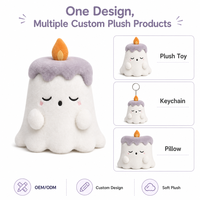 Peluche bougie blanche d'Halloween personnalisée, jouet en peluche doux, breloque de sac, décoration de fête, polyester, coton PP, faible MOQ, OEM, ODM