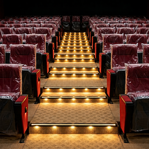 Profilé de marche d'escalier LED en aluminium, lumière jaune chaude pour cinéma, théâtre et auditorium - Product Image 1