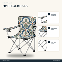 Chaise d'extérieur robuste et portable avec accoudoirs, porte-gobelet et motif de logo personnalisé pour cour et patio – Vente en gros