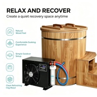 Baignoire en bois pour bain de glace avec refroidisseur d'eau |   Baignoire de plongeon froid pour la thérapie par l'eau froide, spa à domicile, salle de sport, bien-être et récupération