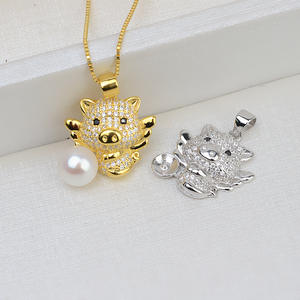 Pendentif vide en argent S925 pour bijoux DIY, style breloque perle de collier pour femme, 7-9 mm, avec pendentif zodiaque cochon 4 mm, style 605 - Product Image 2