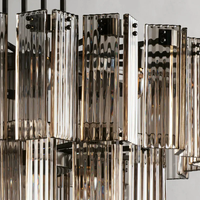 Lustre moderne en verre de Murano gris fumé, luminaire suspendu en verre transparent pour la décoration de la maison