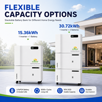 Système de stockage d'énergie domestique tout-en-un empilable 10kW 15kWh 30kWh avec batterie LiFePO4 et onduleur solaire pour alimentation de secours résidentielle
