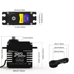 Motor Servo <span class=keywords><strong>GX</strong></span> X70S de 70 kg, sin Escobillas, Inducción Magnética, Engranaje Helicoidal de Acero, Impermeable IP68, para Coche RC, Robot Submarino, Drones RC - Product Image 5
