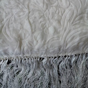 الطبيعي الأبيض يحرق بها الحرير المخملية وشاح مع الطبيعي الأبيض فيسكو هامش ل دهان داي - Product Image 5