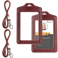 Porte-badge médical personnalisé en gros de l'usine Haoran, porte-badge nominatif 4,5"*2,7" en PU transparent avec cordon