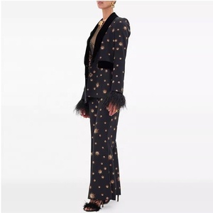 <span class=keywords><strong>Ensemble</strong></span> de veste et pantalon en <span class=keywords><strong>velours</strong></span> brodé OUDINA en stock, <span class=keywords><strong>ensemble</strong></span> deux pièces long avec blazer, costumes pour femmes - Product Image 2