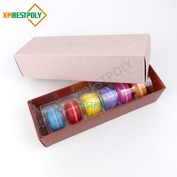 Boîte cadeau pliante en papier pour macarons, personnalisée, 6 packs, avec inserts, pour pâtisserie, dessert, chocolat, présentoir pour événements