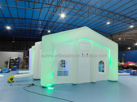 Tente de fête cubique portable pour boîte de nuit gonflable Blow Up 360 Photo Booth Enceinte Toile de fond Lumière LED Chapiteau gonflable pour boîte de nuit