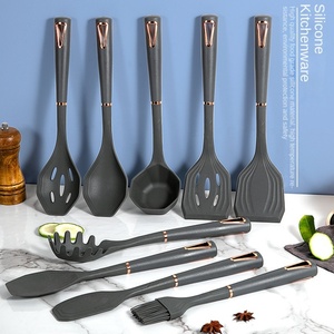High Quality <b>Silicone</b> Kitchen Utensils Set Spatula Spoon Slotted Turner Cooking Utensils <b>Tools</b> Set With PP Handle - Product Image 2