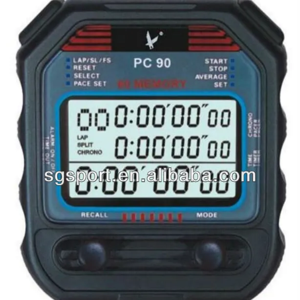3-Row 60 lap memories professional digital sports stopwatch countdown timer SGP90