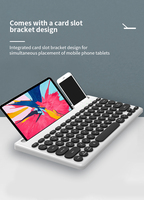 Ultra-tipis 78 tombol Mode ganda dapat diisi ulang nirkabel untuk Keyboard Bluetooth Mini USB portabel pemegang Slot ponsel pintar