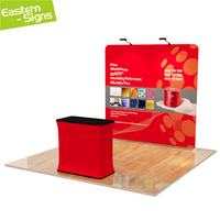 Promotion : Support de comptoir en tissu tendu LED durable et de haute qualité, facile à installer, portable, pour toile de fond de stand d'exposition de 3 mètres