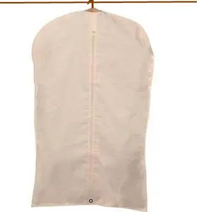 Wholesale Nature Cotton Eco Friendly Zip-lock Dustproof Hanging Suit Cover Garment Bag