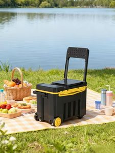 Câu cá màu đen Gear Bucket Set với Seat-Portable Fish <span class=keywords><strong>Box</strong></span> cho Angler ngoài trời, di động, ghế, đứng giữ, Rod Rack - Product Image 4