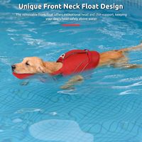 Veste de sauvetage pour chien de luxe en polyester, flottante, avec aileron de poisson, gilet réfléchissant réglable pour activités à la plage et à la piscine
