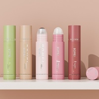 Flacon roll-on en plastique PP givré de 10 ml avec bille en acier, vide, rechargeable, pour échantillons d'huiles essentielles