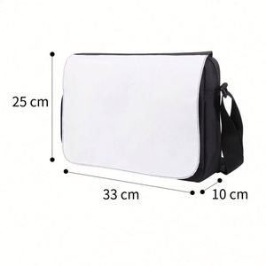 Sac messager en polyester Oxford respirant et écologique, vierge pour sublimation, avec pochette pour ordinateur portable et bandoulière, promotionnel, pour transfert thermique - Product Image 2