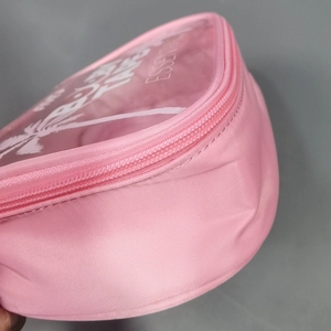 Grande trousse de toilette rose en PVC avec logo personnalisé, étanche, pour demoiselles d'honneur, sacs de maquillage à fermeture éclair, étui cosmétique - Product Image 4