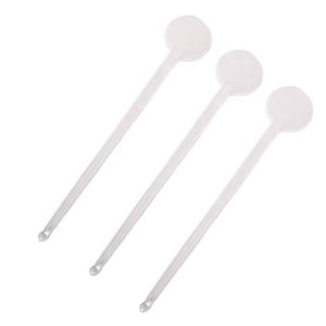 Tongkat Pengaduk Panjang Kopi Plastik Hitam Bening Atas Cakram 7 Inci untuk Teh Susu - Product Image 2