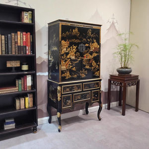 Gabinete de madera maciza Retro clásico chino laca pintada a mano para comedor estante de vino decorativo Vintage para muebles para el hogar - Product Image 3