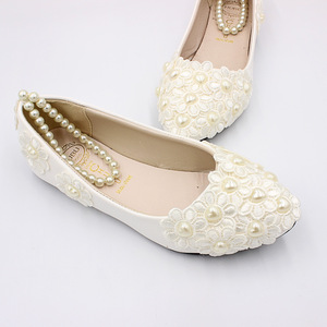 S3539F di alta qualità nuova cavigliera bianca decorativa piatta di grandi dimensioni in pizzo da sposa da donna - Product Image 4