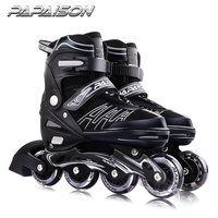 Chaussures de patinage pour enfants et adultes, réglables, avec roues de 76 mm, grandes tailles, LED, en PU – Vente chaude