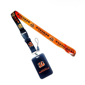 핫 아메리칸 풋볼 마이애미 돌고래 ID 배지 운전 스타일 분리형 후크 및 키 체인이있는 디지털 인쇄 끈 - Product Image 5