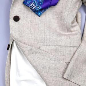 Blazer en Laine <span class=keywords><strong>Beige</strong></span> Personnalisé pour <span class=keywords><strong>Homme</strong></span> – Léger, Respirant, Coupe Slim, Style Business, Veste Sportive Italienne Semi-Canvas Boutonnée - Product Image 5