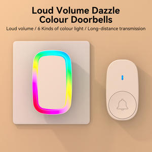 Timbre inalámbrico Daytech con botón impermeable, indicación luminosa de colores, timbre de puerta, modo de luz nocturna. - Product Image 1