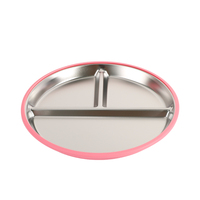 Assiettes d'apprentissage pour bébé avec manchon en silicone et couvercle de rangement |   Assiettes pour dîner et collations, compatibles lave-vaisselle |   Ensemble de 4 pièces