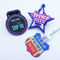 Médailles personnalisées en forme de étoile 2D pour la remise des diplômes scolaires, la course, la compétition, en silicone, caoutchouc, PVC, médailles d'honneur pour enfants