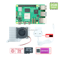 Raspberry Pi 5 8GB monocarte ordinateurs écran tactile boîtier couvercle boîtier ventilateur dissipateurs adaptateur d'alimentation carte SD Pi5 8G