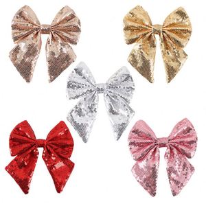 Large Decorations Glitter <b>Red</b> <b>Bows</b> Bowknot for Christmas Tree Wreath Xmas Supply <b>Bow</b> Decor - Product Image 1