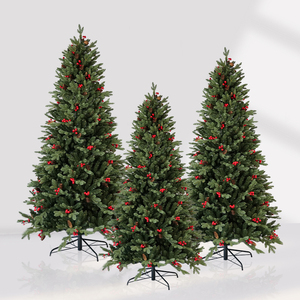 Árbol de Navidad LED Preiluminado Grande y Esponjoso de Resina con Forma de Abeto Frasier y Depósito de Agua - Product Image 1