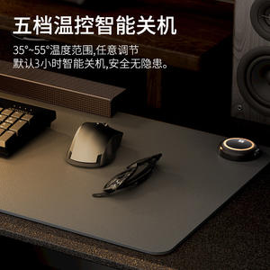 Alfombrilla de ratón calefactable de 80x33 cm de cuero PU con protección contra sobrecalentamiento, calentador de escritorio alimentado por USB para uso en la oficina - Product Image 5