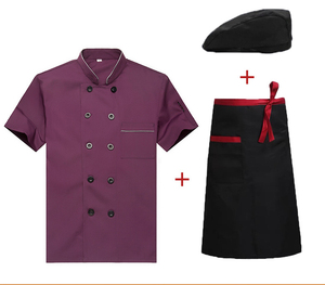 Chef <span class=keywords><strong>vêtements</strong></span> de travail hommes à manches courtes été respirant couleur unie restauration Restaurant cantine hôtel dos <span class=keywords><strong>cuisine</strong></span> Chef <span class=keywords><strong>vêtements</strong></span> - Product Image 5