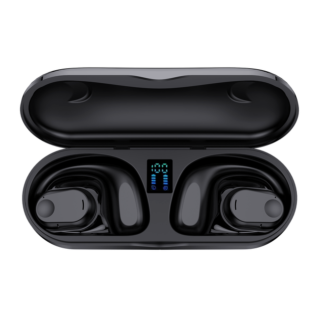 Tws Sports Wireless Headphones JS270 BT V5.3 Led Display Ear Hooks 9d Stereo Bone Conduction Ear Hook Wireless Earbuds