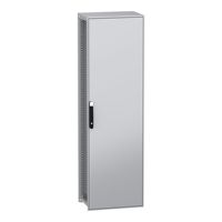 Armoire de sol à porte simple NSYSFN20640, acier galvanisé, IP55, noir, gris, 600 mm x 400 mm 2000 mm, série PanelSeT SFN