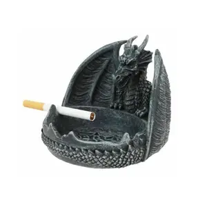 Statua posacenere sigaretta drago guardiano resina