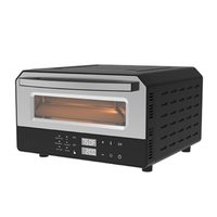 Grille-pain de minuterie numérique intelligente de fonction de bricolage de ménage de vente chaude four à pizza électrique de 12 pouces avec la poignée en métal