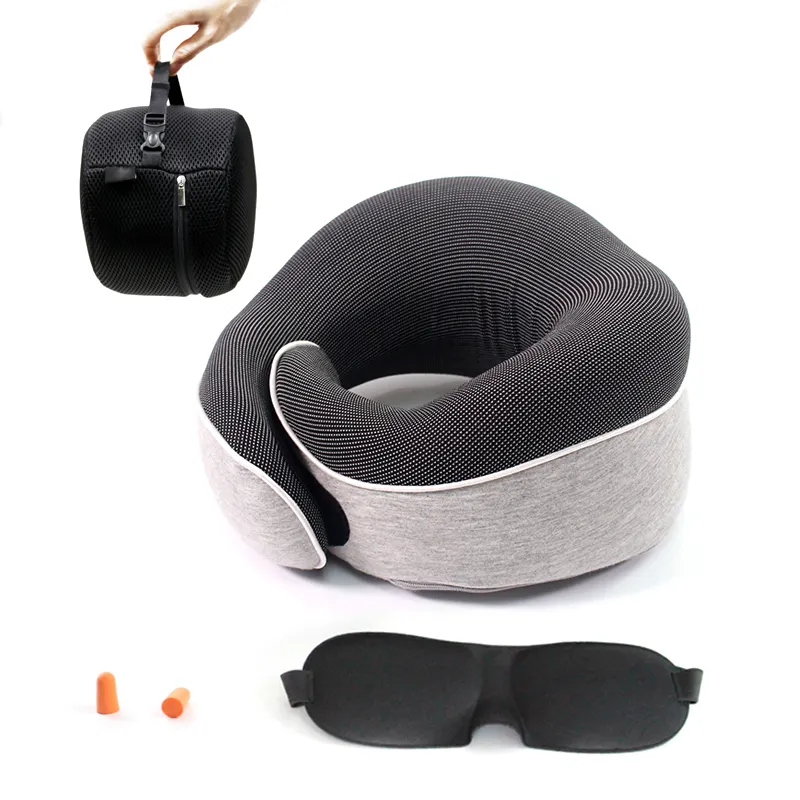 Heated Fold Car Airplane Memory Foam Cooling Travel Neck Pillow